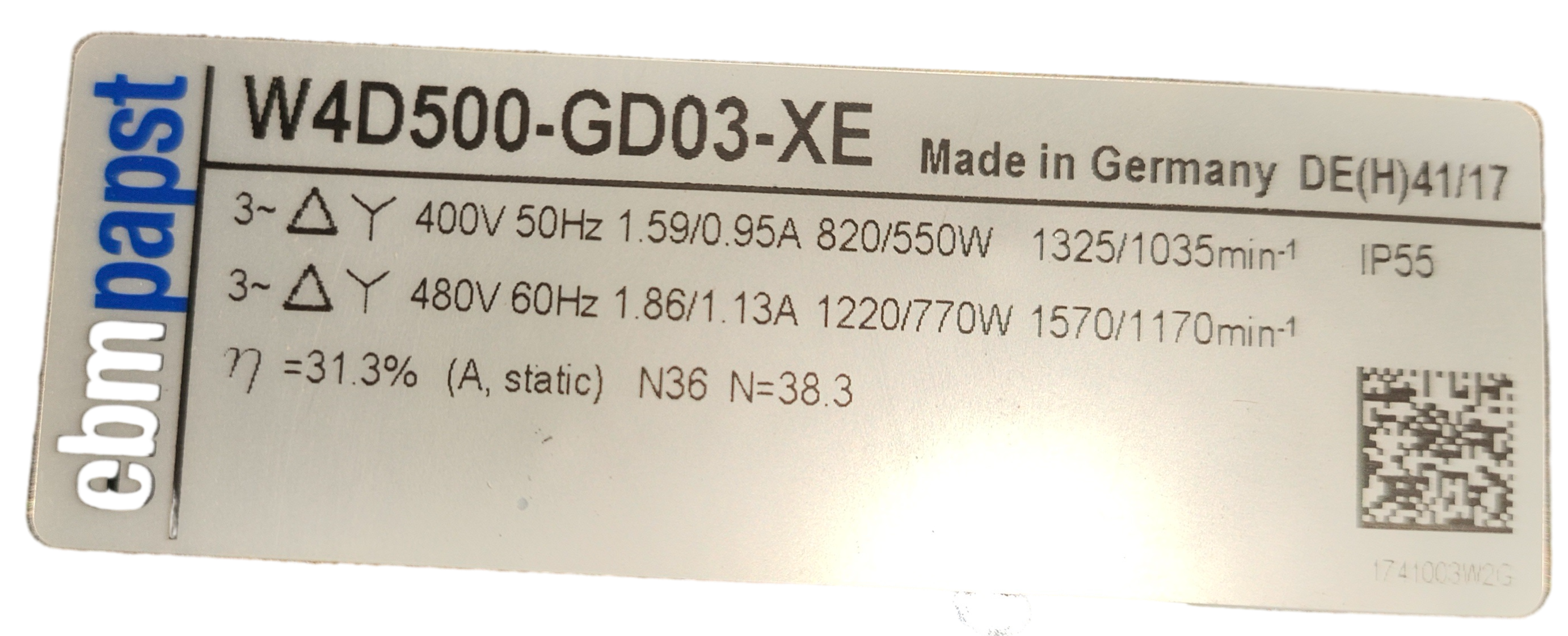 FB050-4DK.4I.6P 230V--460V 50Hz ZIEHL-ABEGG Axial Fan - EbmPapst replace  FB050-4DK.4I.6P 3-400V 60Hz