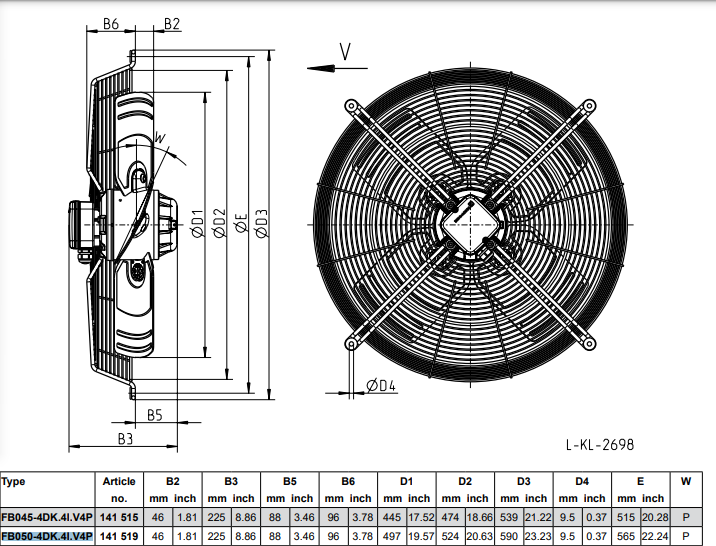 FB050-4DK.4I.V4P MK106-4DB.14U 3-230/400V 50/60HZ 1.15KW ZIEHL-ABEGG Axial  Fan